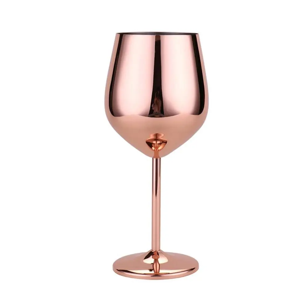 

500ml Red Wine Glass Silver Rose Gold Goblets Juice Drink Champagne Goblet Party Barware Kitchen Tools 304 Stainless Steel