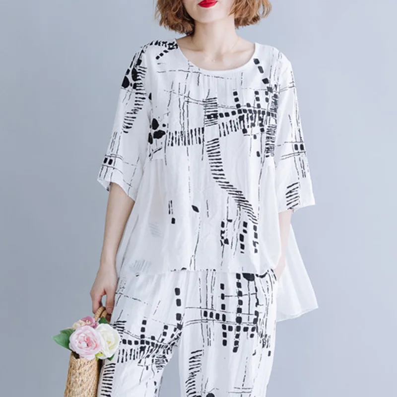 #0828 комбинированный шифоновый ассиметричный Топ И Блузка свободный комплект из