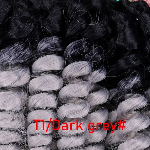 FSRHAIR 70 гр./шт. Черный-зеленый афро Фунми вьющиеся волосы пучок синтетических волос для наращивания Омбре волосы продукт - Цвет: T1-Dark grey