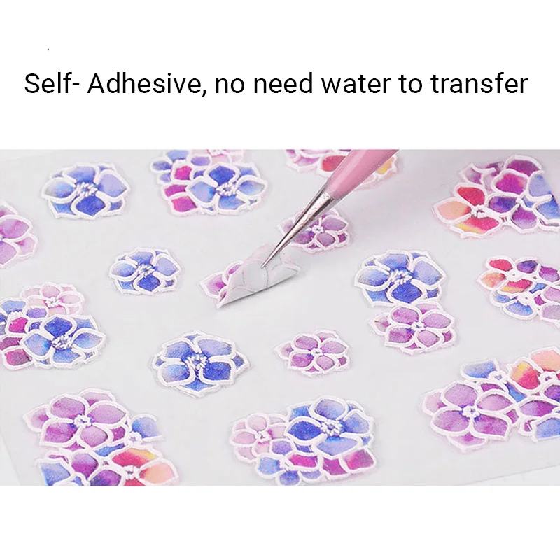 3d наклейка с тиснеными цветочными листочками для ногтей наклейки гравировкой