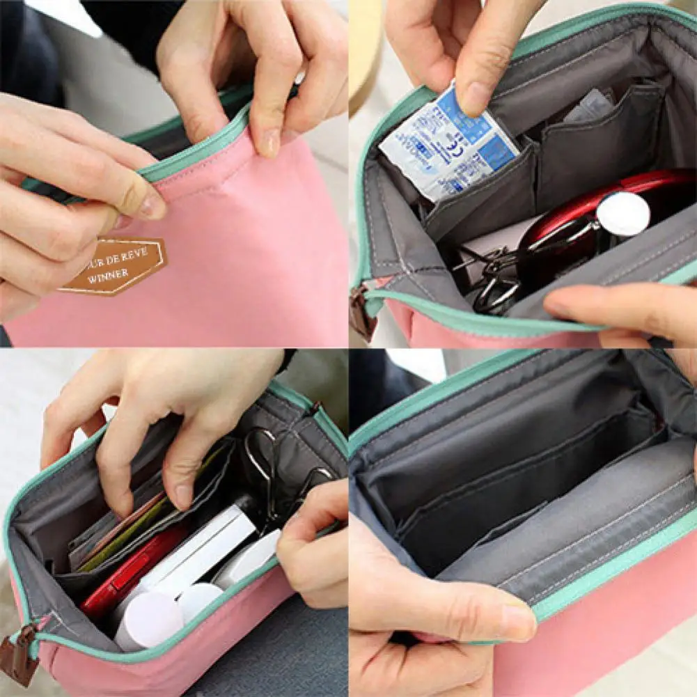 

Makeup Bag Zipper Closure Inner Pocket Nylon Large Capacity Large Capacity Cosmetic Bag for Cosmetics toiletries