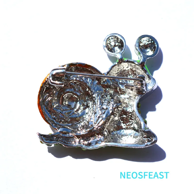 Милые эмалированные броши в виде улитки для женщин Стразы разноцветные женские