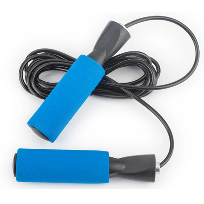 Регулируемая Скакалка для фитнеса мужчин и женщин кроссфита из ПВХ черного