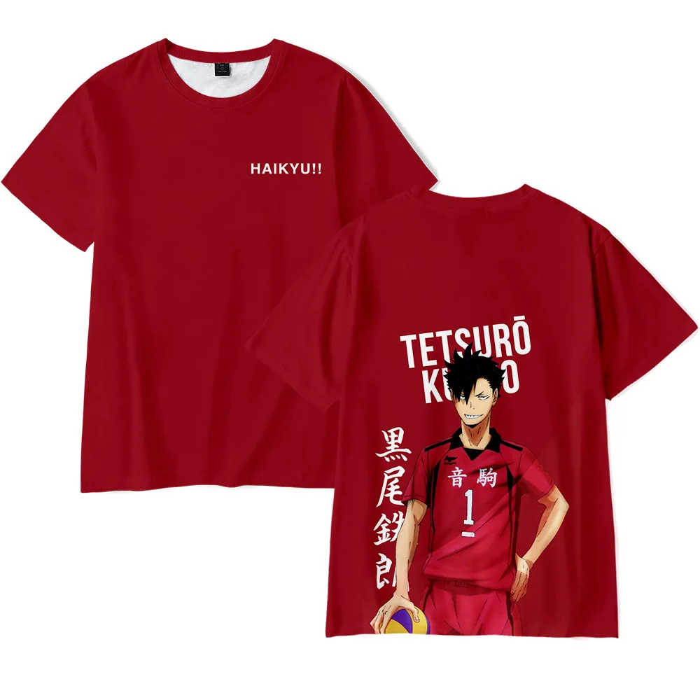 

Haikyuu Kids Adult Men's T-shirts Tsukishima Cotton Tees Haikyuu Anime Bokuto Volleyball Manga T Shirt Harajuku Tops