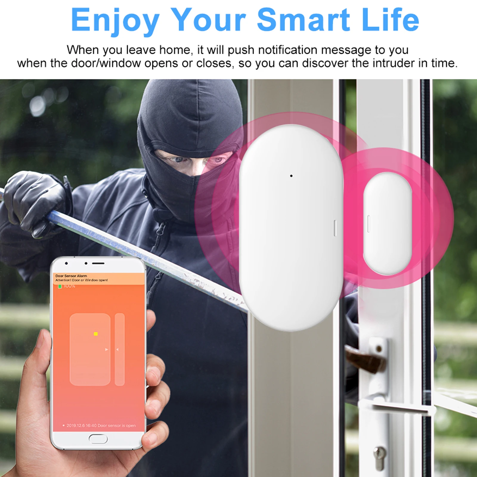 

ZigBee Door Sensor eWelink APP Control Door Window Opening Security Alarm Sensor Magnetic Switch Wireless Detector Smart Home
