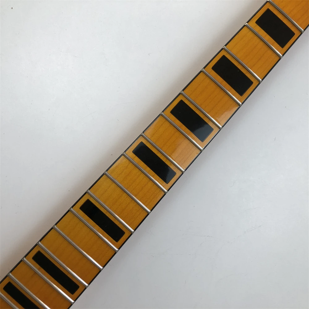 25.5 inch Guitar neck 21fret Maple Fingerboard Black  Block  Inlay Gloss enlarge