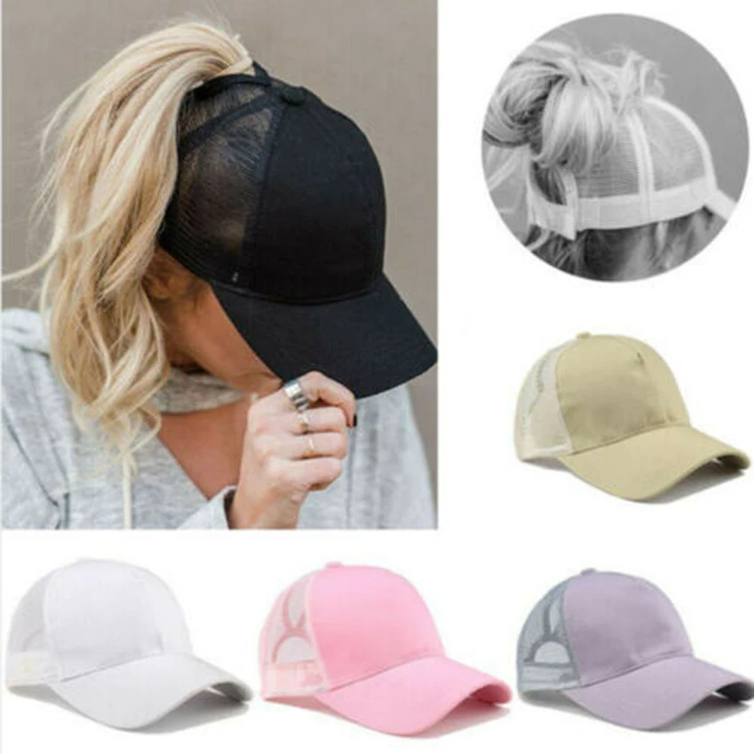 

Summer New Men Cap Ponytail Baseball Cap Women Sport Sun Hat Mesh Breathable Caps Snapback Hip Hop Hat