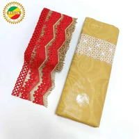 55 yards ribbon for craftes with guipure and stones and basin riche fabric for wedding dresses top quality bazin brode laces