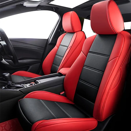 Black red standard Пользовательские автомобильное сиденье из кожи чехол для mitsubishi outlander xl 3 ASX Pajero sport lancer 9 аксессуары Чехлы для автомобиля - Название цвета: Black red standard
