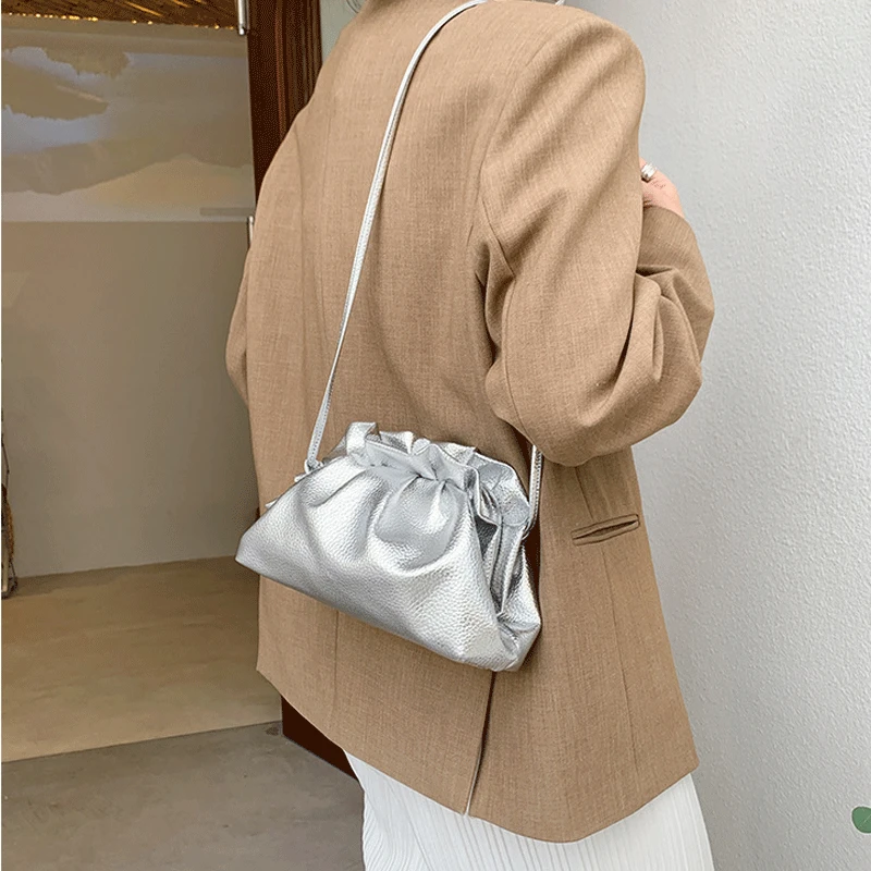 

Lady Elegant Fashionable Cloud Bag Female Pleated Designer Handbag Brand Contracted Shoulder Crossbody Bag Bolsas 2021 For Women