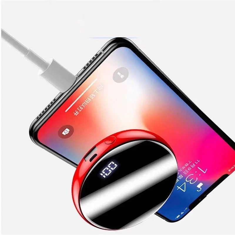 30000mAh внешний аккумулятор мини круглый мобильный телефон зарядное устройство LCD