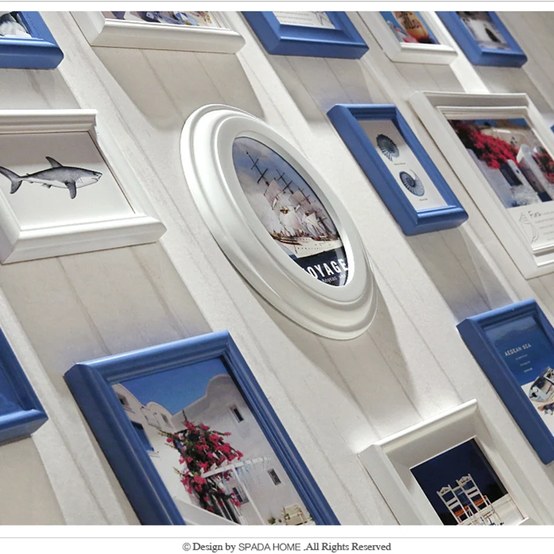 Самые разные цвета 16 шт. деревянная рамка для фотографий набор средиземноморский