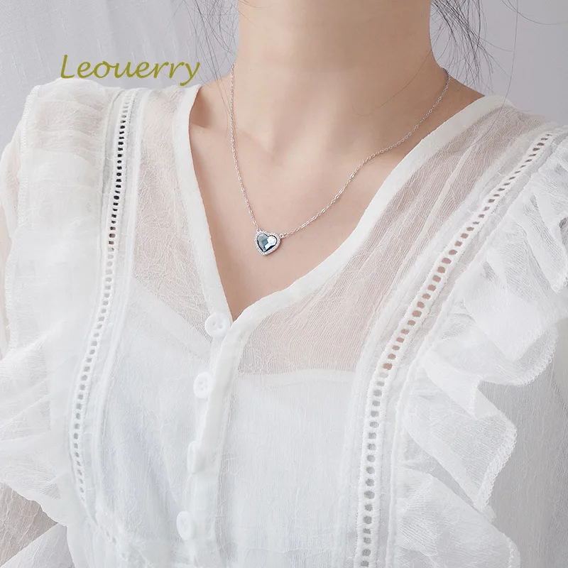 Leouerry 925 стерлингового серебра любящее сердце ожерелье Титаник океана