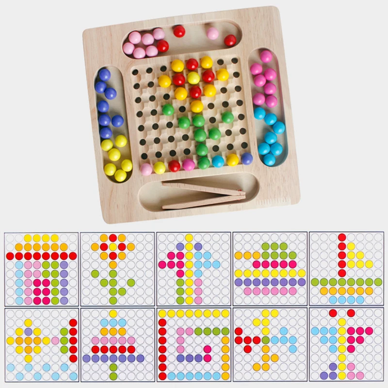 

Kids Toys Montessori Wooden Toys Hands Brain Training Clip Beads Puzzle Board Math Game Baby Early Educational Toys For Children