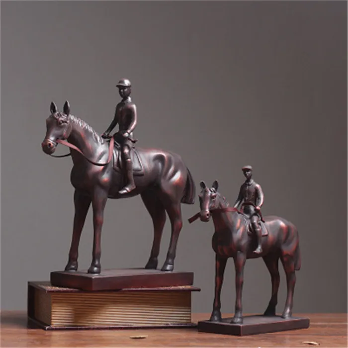 

[HHT] American Rural Knight and War Horse Tabletop Ornaments Creative Study Living Room Home Decoration Accessorie Birthday Gift