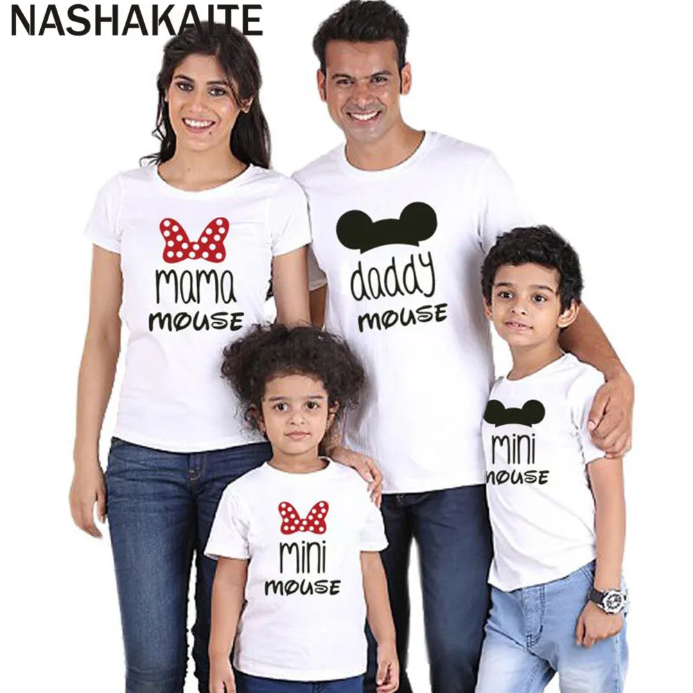 NASHAKAITE/семейная одежда для папы мамы и меня топы с мини мышкой маленьких мальчиков