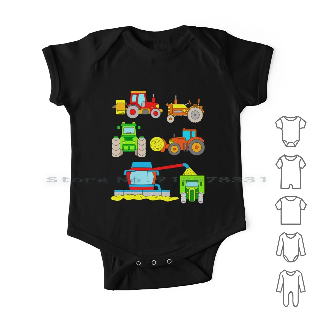 

Combines And Tractors Newborn Baby Clothes Rompers Cotton Jumpsuits Farm Vehicles Combine Harvester Children Tractor Kids
