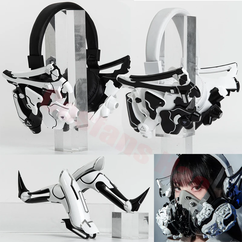 

Original design Punk bar style Bluetooth earphone Technological functional style cosplay Headwear headset Halloween Accessories