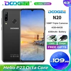 Смартфон Doogee N20, 6,3 дюйма, FHD +, каплевидный экран, тройная задняя камера 16 Мп, 4350 мА  ч, 4 Гб + 64 ГБ, Восьмиядерный процессор, 4G, сканер отпечатка пальца