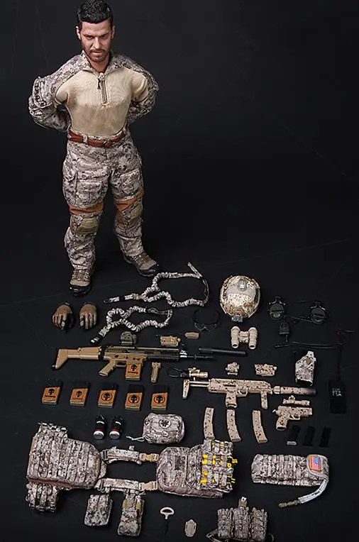 MINITIMES 1/6 солдатская модель военно-морского флота спецназа Современная военная модель - Цвет: Темный хаки