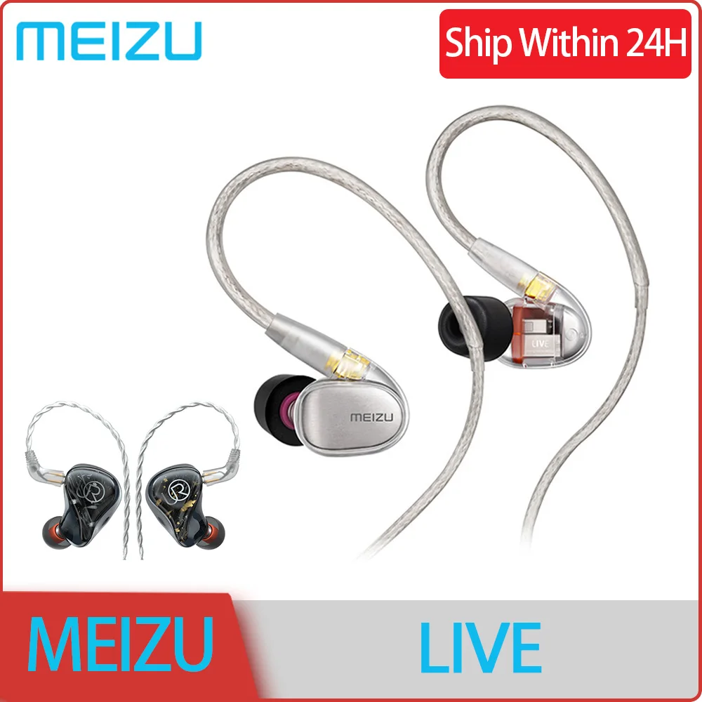 

Meizu Live Earphones Quad-Driver Knowles Balance Armature HiFi Wired Earphone Hi-Res In-Ear Earbuds 3.5mm Audiophile Headset