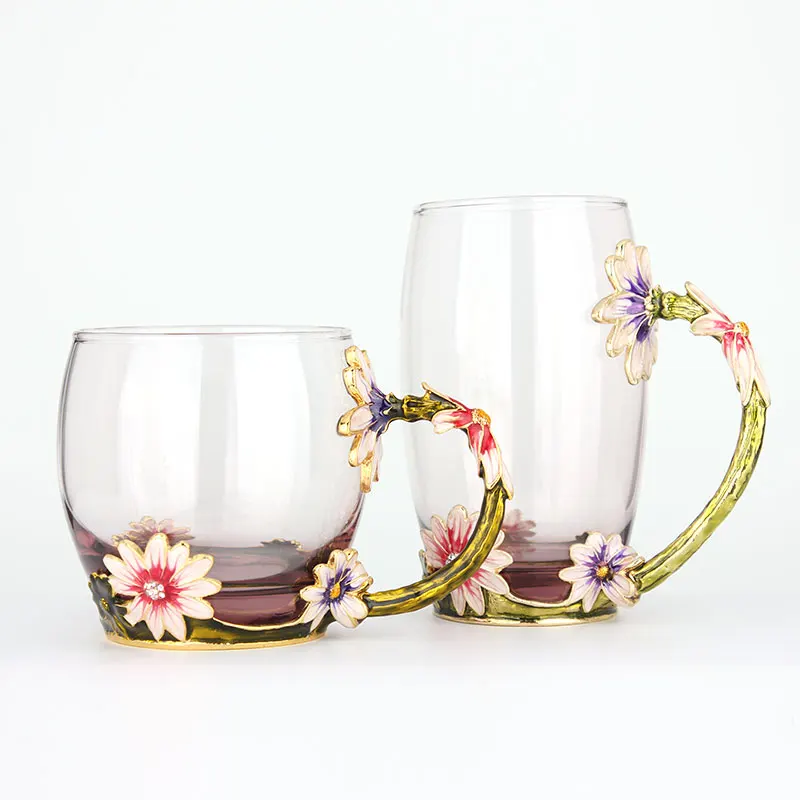 2019New ручная роспись Европейская стеклянная чашка для чая и воды Питьевая Посуда