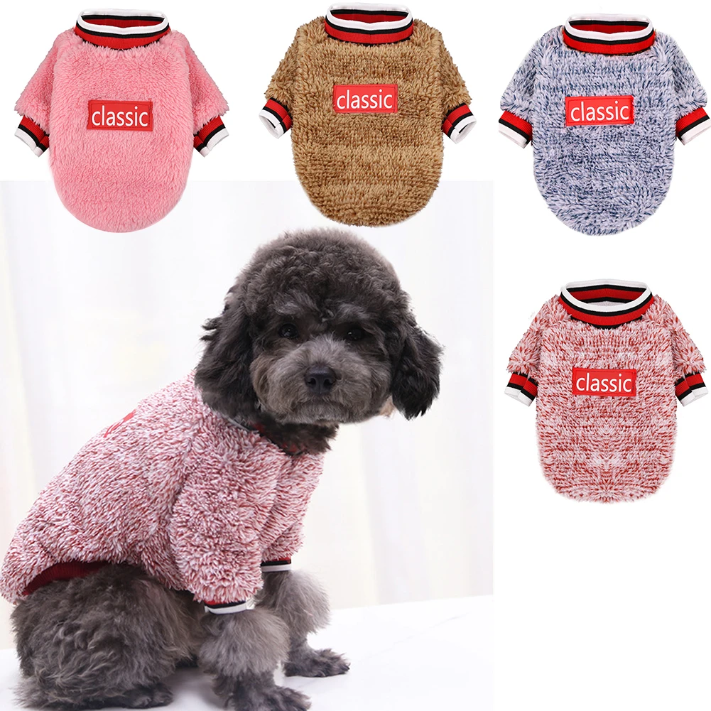 Classic Warm Dog Clothes Puppy Pet Cat Clothes Sweater Jacket Coat Winter Fashion Soft For Small Dogs Chihuahua XS-2XL