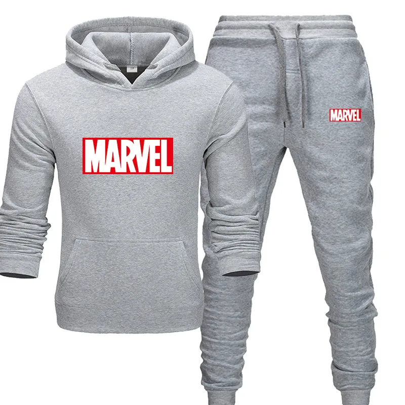 Новинка 2018 спортивный костюм с принтом MARVEL Мужские Термо спортивные комплекты