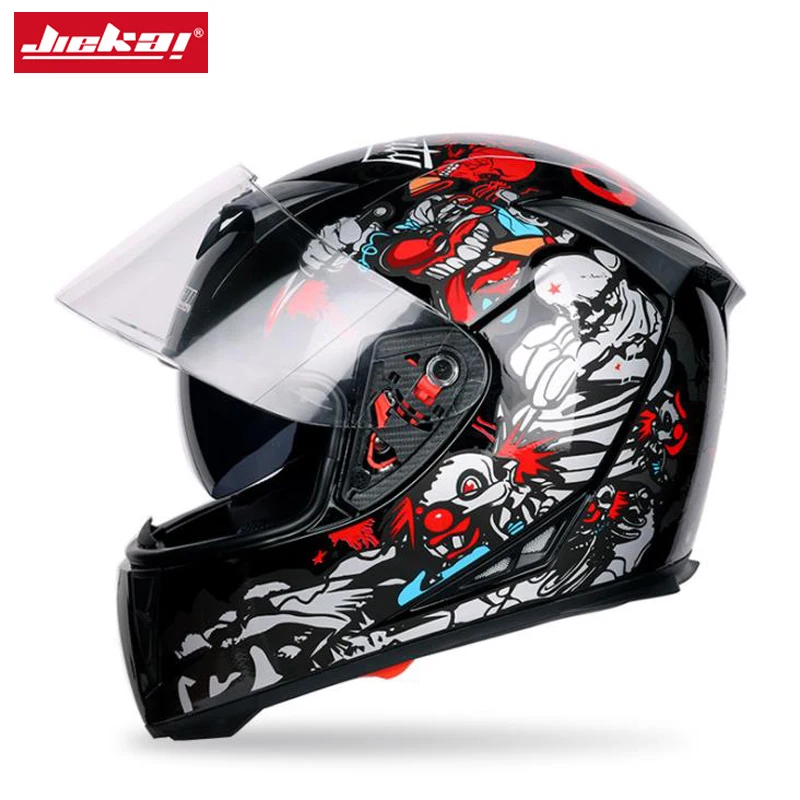 Мотоциклетный шлем с полным лицевым покрытием дышащий для езды ABS мотокросса JIEKAI