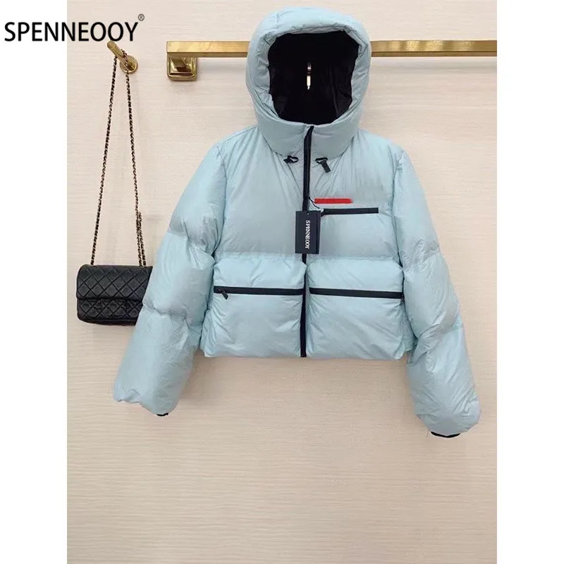 

Женское теплое пальто на белом утином пуху SPENNEOOY, модная толстая верхняя одежда с длинными рукавами для зимы