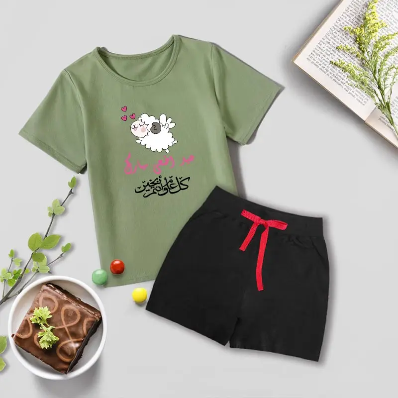 

Gurban Festival Summer Fashion Children Clothes 1-6Y T-shirt Suit Boys/Girls Clothing High Quality Children Casual Pants Suit