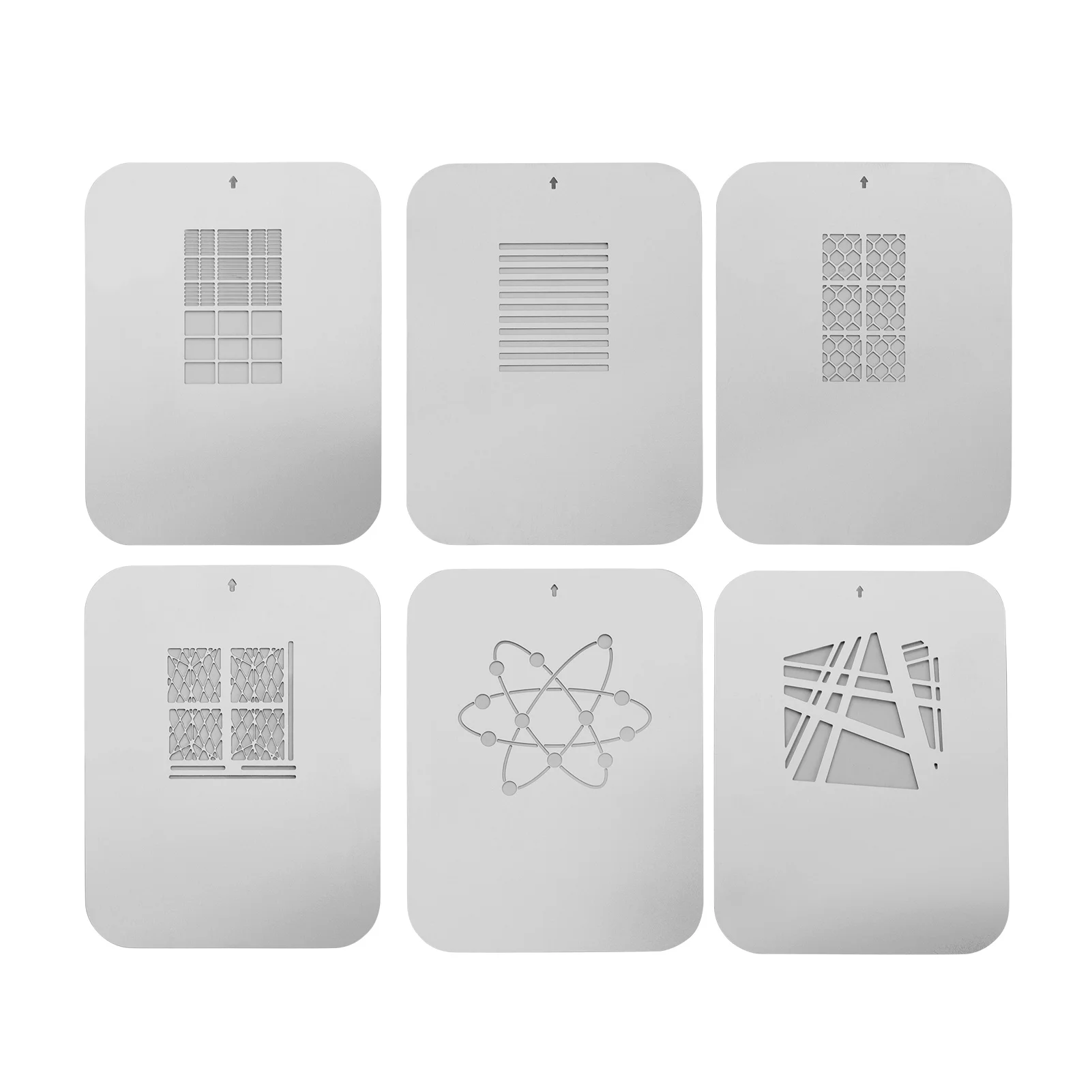 6 шт./компл. Gobos графические карты металлические пластины с полыми узорами для