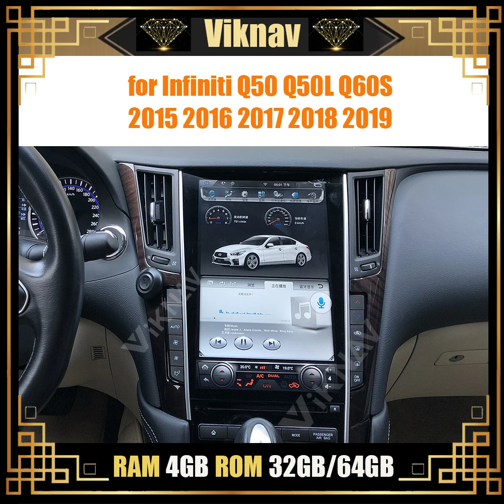 android vertical screen for Infiniti Q50 Q50L Q60S 2015-2019 12.1 inch Car DVD multimedia player radio stereo GPS navigation | Автомобили