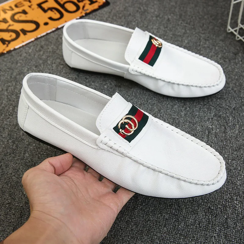 

Men's summer 2021 new letter logo GG casual driving shoes lazy shoes Lefu shoes