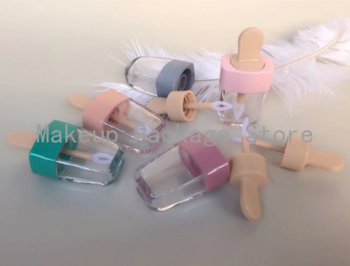 

Cute Empty Ics Cream Cartoon Lip Gloss Refillable Tube, Beauty Makeup Liquid Lipstick Packing Tool, Portable Lip Oil Container