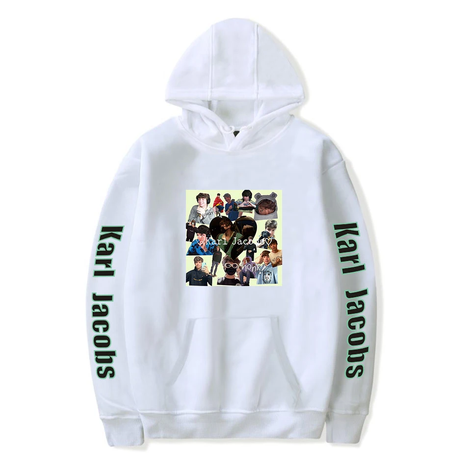 

Новинка 2021, модные толстовки с принтом Карла Якобса для женщин и мужчин, толстовки с длинным рукавом и капюшоном, Повседневная Уличная одежд...
