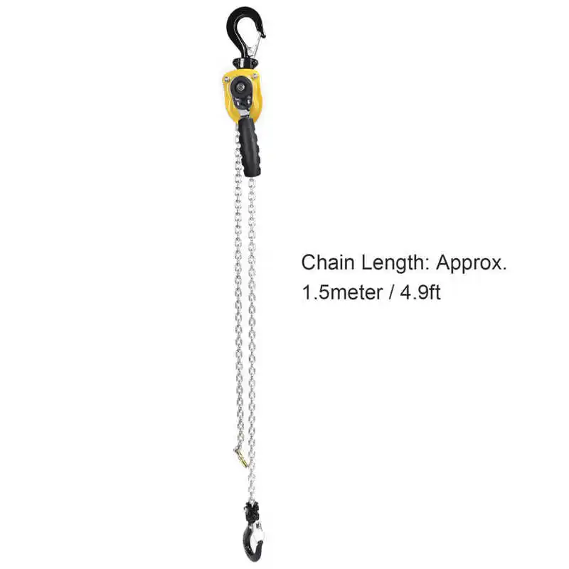 

Lever Block Hoist Pulley Mini Portable Lifting Ratchet with 1.5meter Chain 250kg/500kg Load