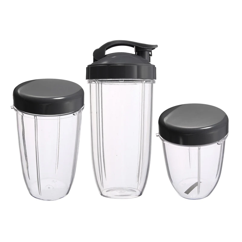 

3Pcs Replacement Cups 32 Oz Colossal +24 Oz Tall +18oz Small Cup+3 Lids For Nutribullet Fruit Juicer Parts Kitchen Appliance Bot