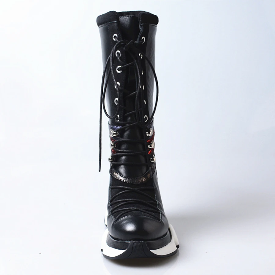 Женские кроссовки Prova perfeto черные красные повседневные ботинки из натуральной