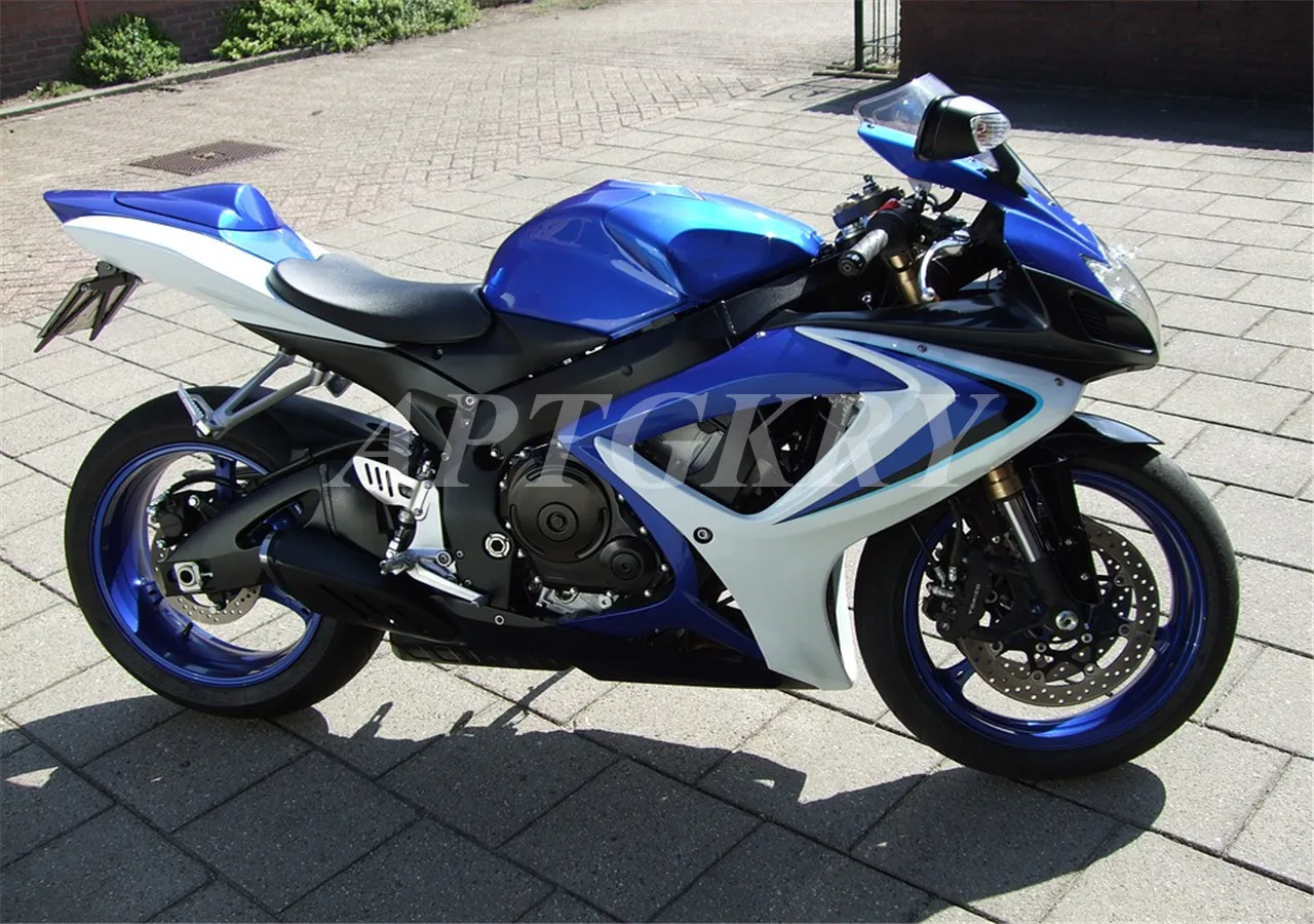

New ABS Plastic Shell Motorcycle Fairing kit Fit For Suzuki GSXR600 GSXR750 K6 2006 2007 06 07 Custom Blue White