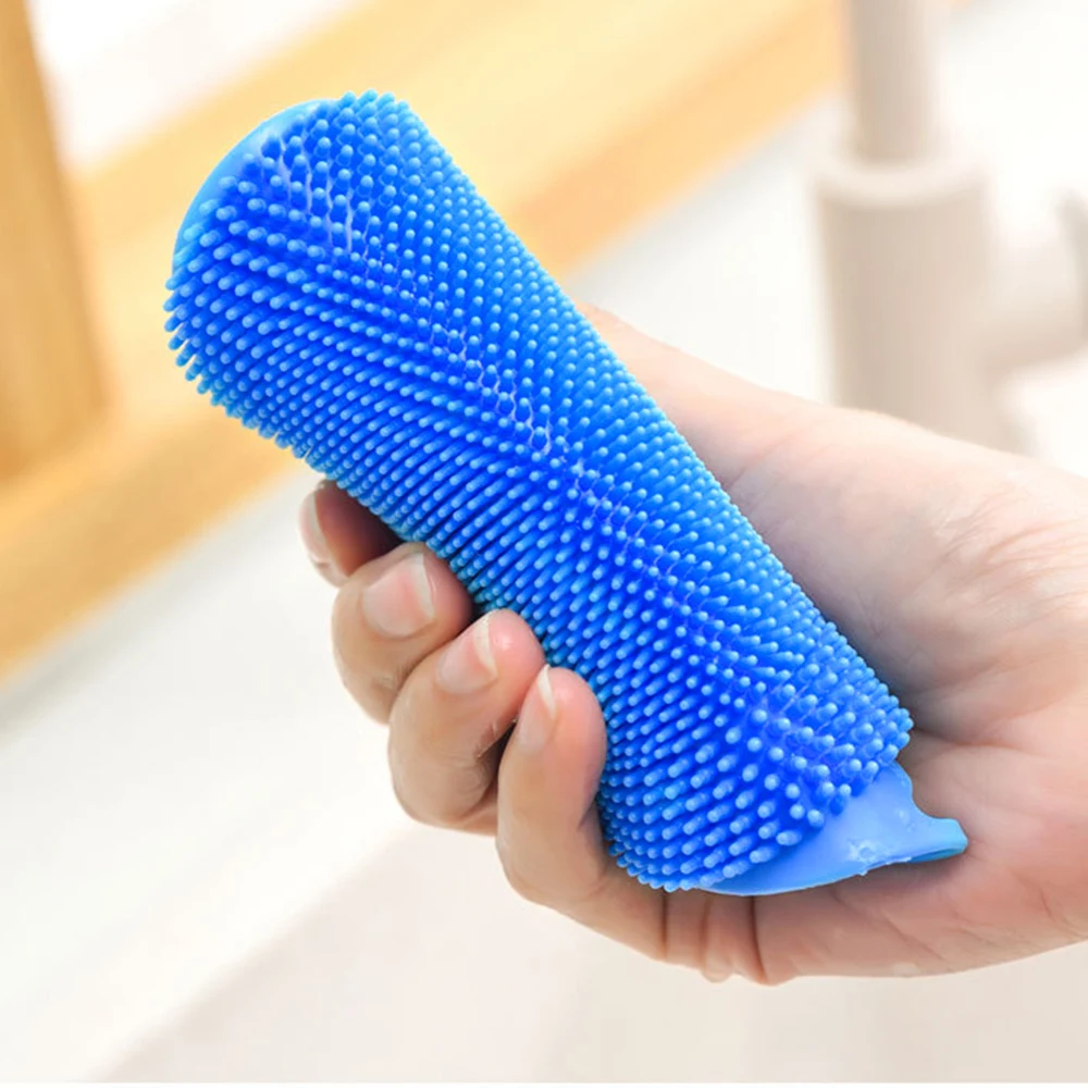 

Silicone Dishwashing Sponge Cleaning Brush Silicone Scrubber 6-Piece Sponge Kitchen Vegetable Brush Household Cleaning Sponge