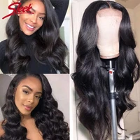 sleek 4x4 lace closure wigs human hair brazilian body wave lace wigs for black women 30 inches long wig pre plucked