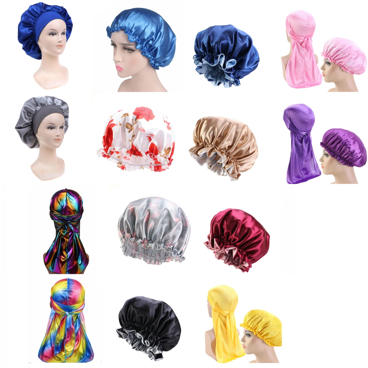 

Модные мужские к требованиям заказчика; Сверкающие; Шелк Durag бандана головные уборы красочные широкий ДУ тряпка капот полиэстер кепки для в...