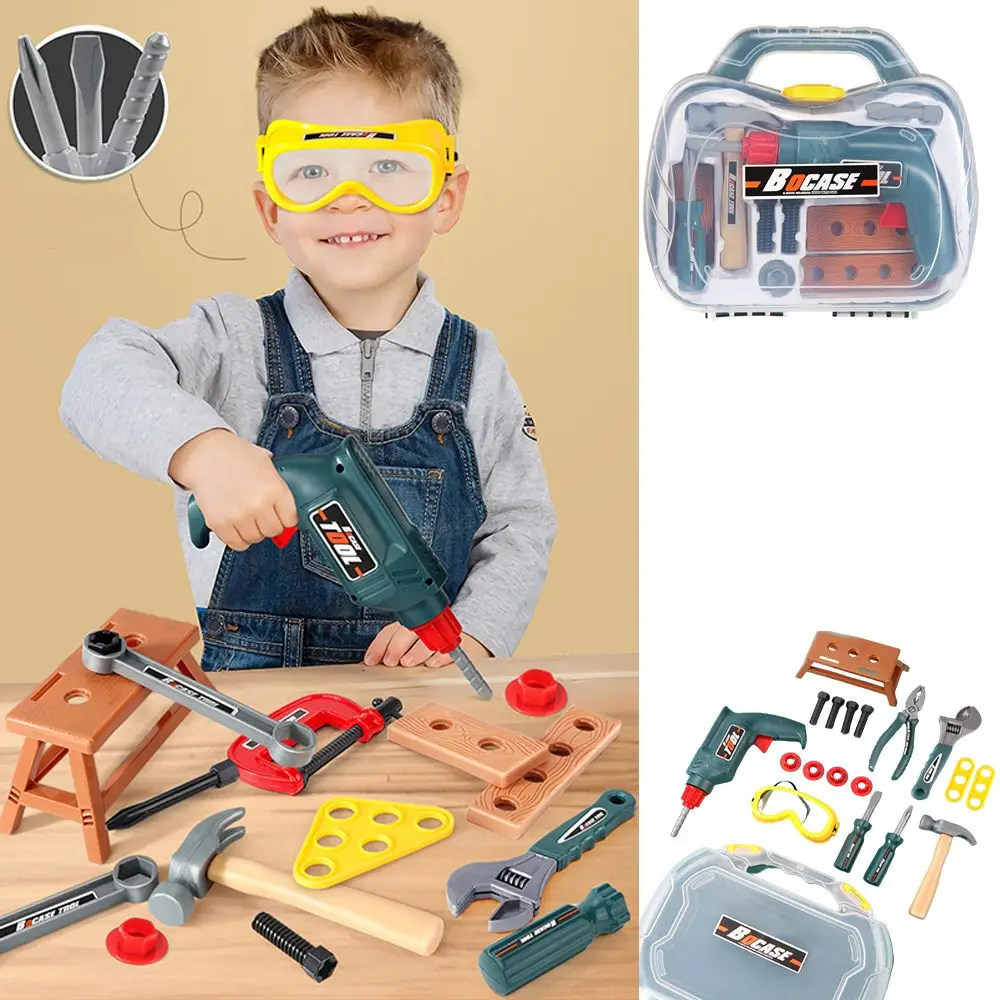 

Ability Cultivate Feelings Boy Children's Toolbox Toy Set Simulation Repair Table Repair Box Electric Drill Screw Toy