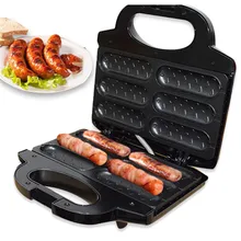 850W Electric Hot Dog Non-Stick Coating Waffles Maker Machine Crispy Corn French Muffin Sausage Baking Machine for Breakfast