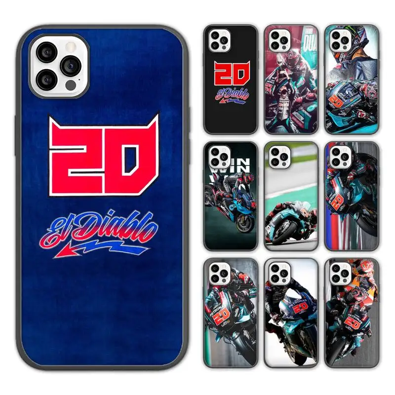 

Moto Fabio Quartararo NO.20 Phone Case For iPhone 13 12 11 pro max mini x xs xr 7 8 5 se plus soft Cover Fundas
