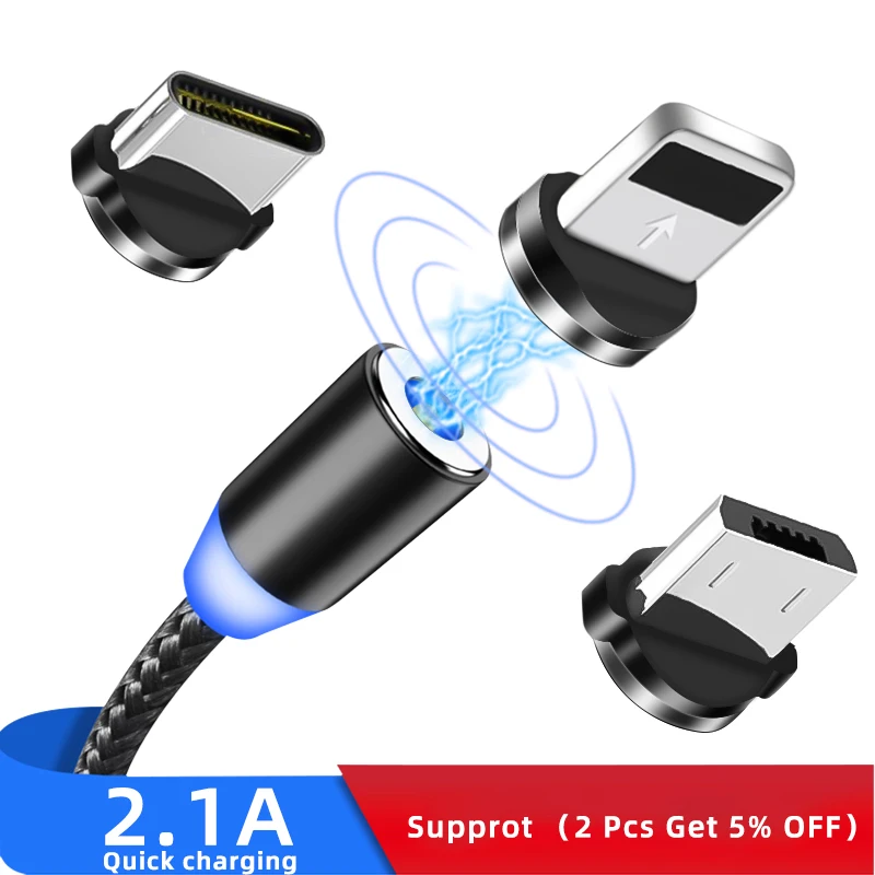 Магнитный кабель Micro Usb type C адаптер для быстрой зарядки Microusb магнитное зарядное