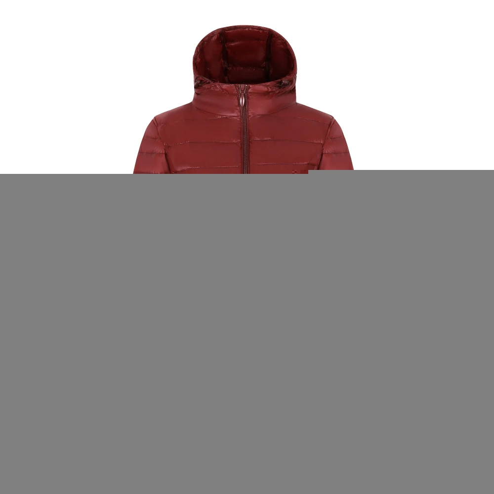 AECU Women Long Down Coats Winter Ultralight Thin Down Jacket White Duck Down Hooded Warm Coat Parka Female Portable Outwear