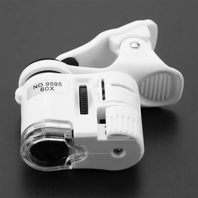 

Ultra-small Microscope Mobile Phone 9595W Magnifier 60X LED light Clip
