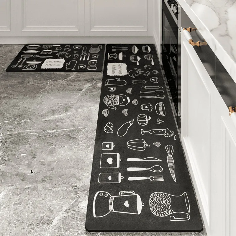 

Водонепроницаемые кухонные коврики, маслостойкий коврик, нескользящий коврик из пвх, мультяшный коврик для входной двери, коврик с длинной ...